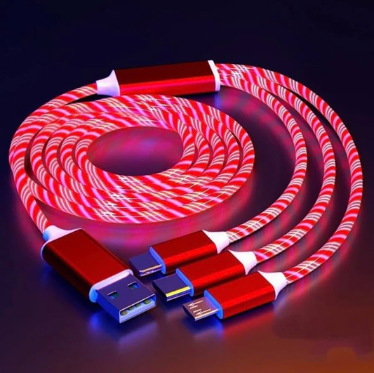 Câbles de Charge LED (x3) – Compatibles iPhone 10 à 16 Pro Max