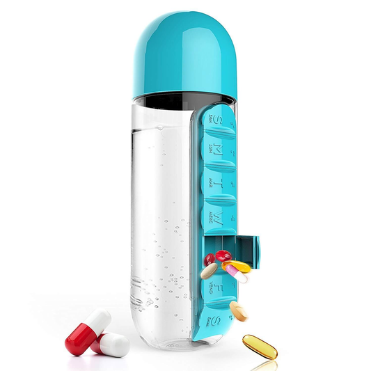 🧴 Gourde Mémo Santé /💧Water Bottle Daily Pill Organizer